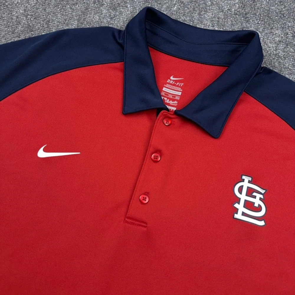 Nike‎ St. Louis Cardinals Performance Polo Shirt Men's XXL Red MLB Dri-FIT Golf